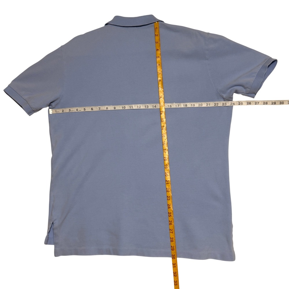 Polo Ralph Lauren Mens L‎ Blue Mesh Short Sleeve Cotton Polo Shirt Pony Logo - Picture 6 of 8